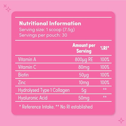 SOLV Premium 5000mg Pure (Type 1) Marine Collagen Peptides 50mg Hyaluronic Acid, Vit C, Biotin, Vitamin A SOLVUS supplements