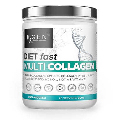 K-GEN Multi Collagen Peptides Powder Hydrolyzed Grass Fed Bovine, Wild Caught Marine | Advanced Diet Collagen Types I, III, IV & V Hyaluronic K GEN ketogenic enhancementUS supplements