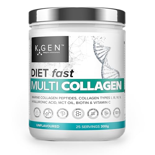 K-GEN Multi Collagen Peptides Powder Hydrolyzed Grass Fed Bovine, Wild Caught Marine | Advanced Diet Collagen Types I, III, IV & V Hyaluronic K GEN ketogenic enhancementAu supplements