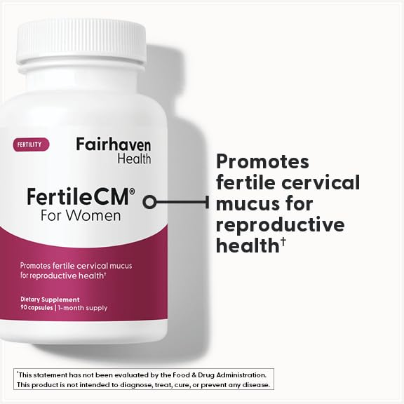 Fairhaven Health FertileCM Fertility Supplement for Women, Capsules - Fertile Cervical Mucus, Ovulation Cycle, Includes L-Arginine, N-Acetyl-Cysteine, Grape Seed Extract and Vitamin C - 90 Capsules Fairhaven HealthAu supplements