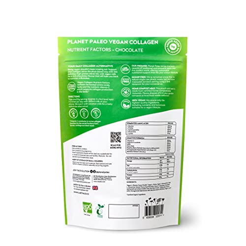 Planet Paleo Vegan Collagen (Chocolate, 255g) - Vegan Collagen Powder - High Protein Planet PaleoAu supplements