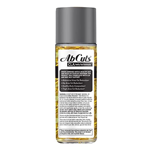 Ab Cuts CLA Belly Fat Formula - 80 Easy-to-Swallow Softgels - Omega 3 Fish Oil, Flaxseed AbCutsUS supplements