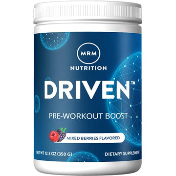 MRM Nutrition Driven Pre-Workout Powder | Mixed Berry Flavored | 125mg Caffeine | Pure MRMAu supplements