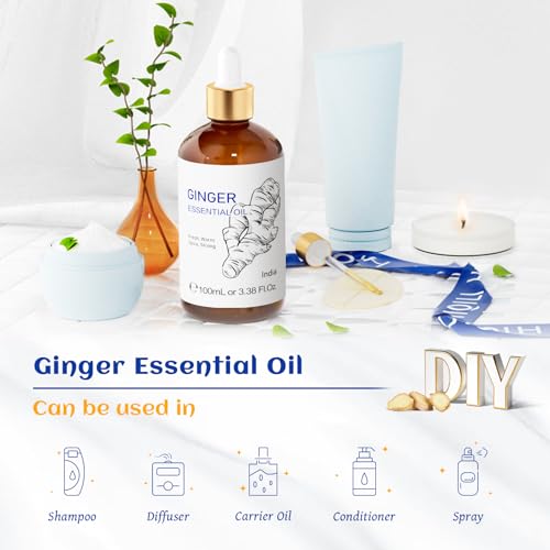 HIQILI Pure Ginger Essential Oil 3.38 Fl Oz, Pure Natural Premium Ginger Oil for Massage HIQILIAu supplements