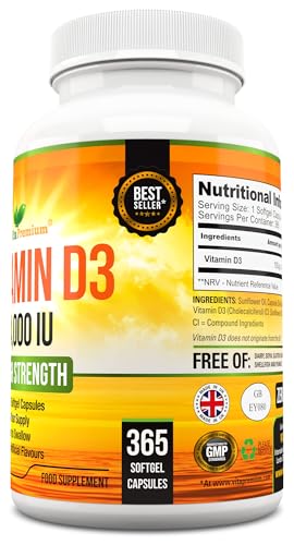 Vitamin D 4,000 IU Softgels, Maximum Strength Vitamin D3 Supplement, 365 Easy to Swallo Vita PremiumUS supplements