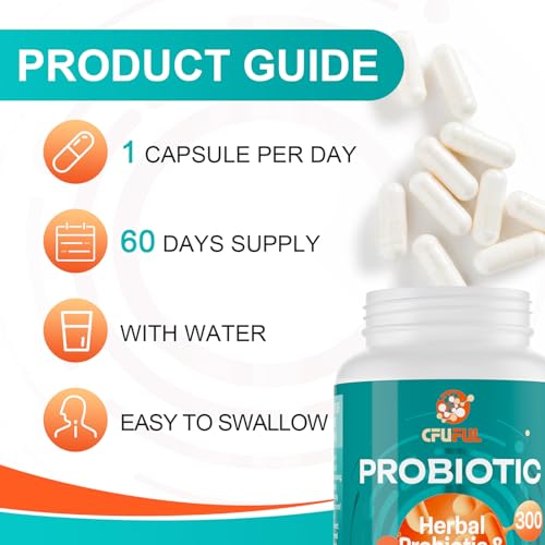 Probiotics for Women & Men - 300 Billion CFU & 24 Strains Probiotic with 15 Organic Herbs CfufulUS supplements