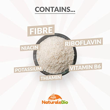Organic Psyllium Husk - 99% Purity - 200g. Pure & Natural Psyllium Seed Husks NaturaleBioUS supplements