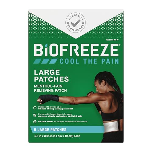 Biofreeze Menthol Pain Relieving Patches (5 Patches Per Box) Up To 8 Hours Of Pain Relief From Sore Muscles, Arthritis, Backaches, Spains, Bruises, Strains And Joint Pain (Package May Vary) BiofreezeAu supplements