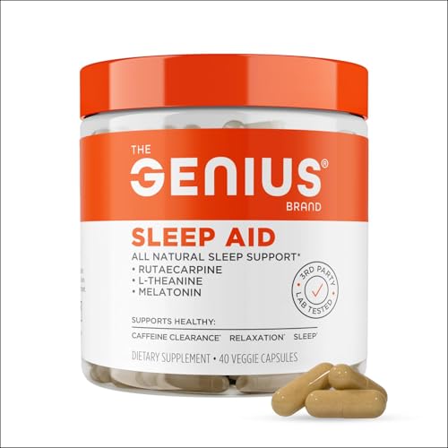 Genius Sleep AID - Smart Sleeping Pills Supplement - Relaxation Enhancer and Mood Support w/Inositol, L-Theanine & Glycine - 40 Capsules The Genius BrandUS supplements
