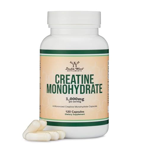 Creatine Pills 1,000mg Per Serving (120 Creatine Capsules) Micronized Creatine Double Wood SupplementsUS supplements