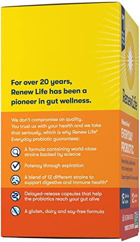 Renew Life Everyday Probiotic Capsules, Daily Supplement Supports Urinary, Digestive Renew LifeUS supplements