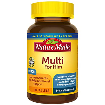 Nature Made Multivitamin For Him with No Iron, Mens Multivitamins for Daily Nutritional Nature MadeAu supplements