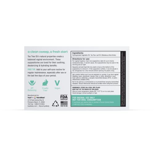 Loyal Tea Tree Oil - Suppository Melts - Supports Odor Control - Soothes Discomfort - Promotes Healthy pH LoyalAu supplements