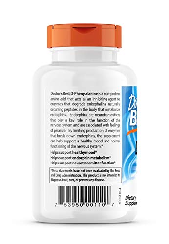 Doctor's Best D-Phenylalanine, Supports Mood, Nervous System, Non-GMO, Vegan, Gluten Doctor's BESTAu supplements