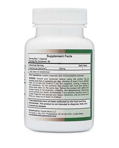 Theacrine (Teacrine) 100 Mg, 60 Capsules - Energy and Focus Supplement (Similar to Caffe Double Wood SupplementsUS supplements