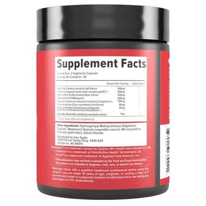 Inno Shred - Day Time Fat Burner | 100mg Capsimax, Grains of Paradise, Organic Caffeine InnoSuppsUS supplements