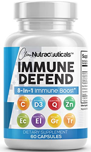 Immune Defense Support Supplement 8 in 1 w/Zinc 50mg Quercetin, VIT C Clean NutraceuticalsUS supplements
