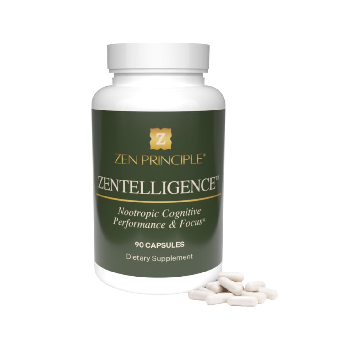 Zen Principle Zentelligence™ Focus Nootropic Supplement for Students & Professionals | Energy, Memory & Stress Support | Jitter-Free Formula with L-Theanine, Ginkgo Biloba, Huperzine A. 90 Capsules Zen PrincipleAu supplements