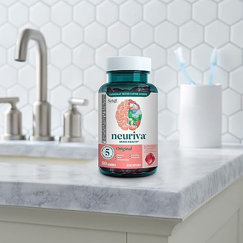 NEURIVA Original Brain Supplement for Memory, Focus & Concentration + Learning & Accuracy with Clinically Tested Nootropics Phosphatidylserine and Neurofactor, Strawberry Flavor, 50 Gummies NEURIVAAu supplements