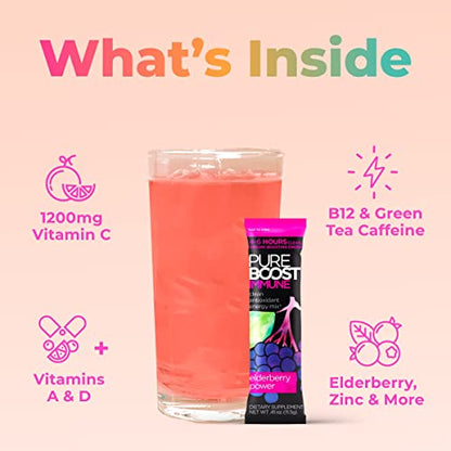 Pureboost Immune Clean Energy Drink Mix: Immunity Supplement with Elderberry PureboostUS supplements