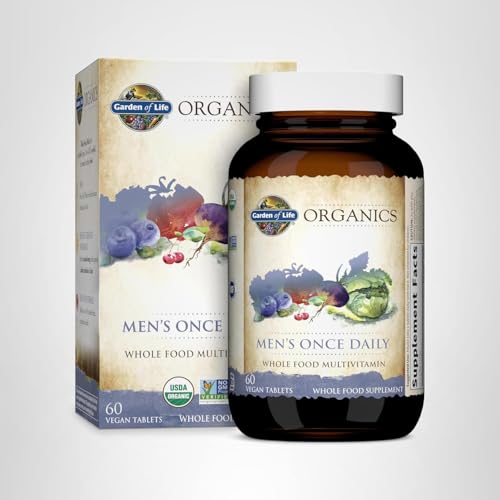 Garden of Life Once Daily Whole Food Multivitamin for Men, Organic Mens Vitamins & Minerals, Vitamin C, Zinc, Vegan, for Health & Well-Being, 60 Tablets Garden of LifeAu supplements