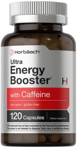 Ultra Energy Supplement | 120 Capsule Pills | with Caffeine & Vitamin B12 | Daily Energy Booster HorbäachUS supplements