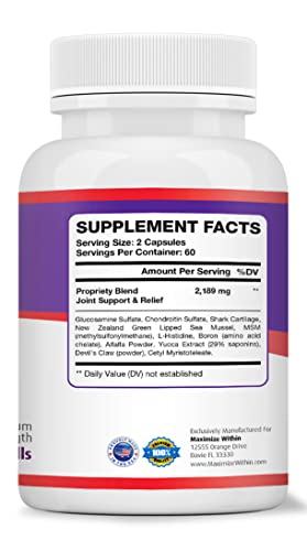 Maximum Slim Max Flex-3 Pain Relief Formula with Green Lipped Mussel - 60 Count Maximum SlimAu supplements