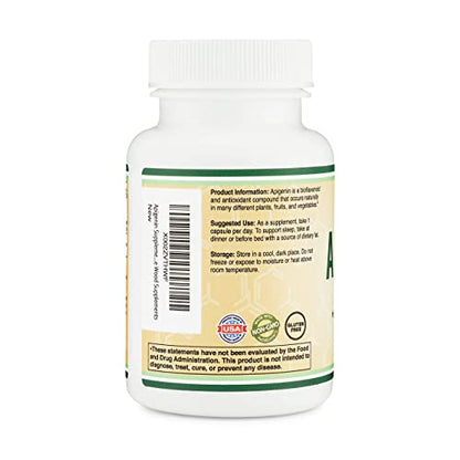 Apigenin Supplement - 50mg per Capsule, 120 Count (Powerful Bioflavonoid Found Double Wood SupplementsUS supplements