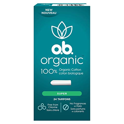 o.b. Organic Tampons, Made with 100% Organic Cotton, Proven 8 Hour Leak Protection, Super, 24 Count o.b.Au supplements