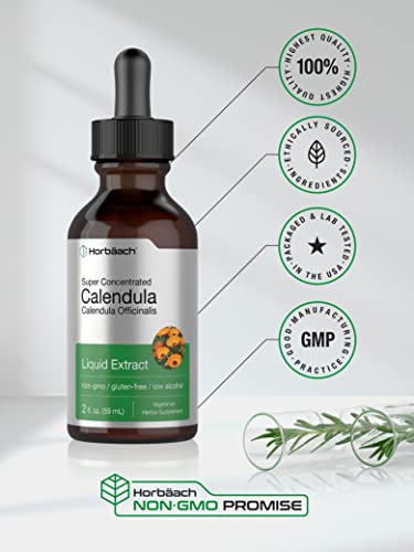 Calendula Extract Tincture | 2 fl oz | Vegetarian, Non-GMO, Gluten Free Liquid Supplement HorbäachUS supplements