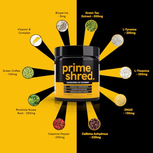 PrimeShred Fat Burner Pills for Men, Triple Action Weight Loss Supplement with Caffeine PrimeShredAu supplements
