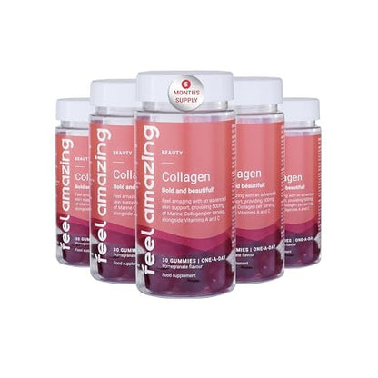 Collagen Gummies with Vitamins A and C, 500mg of Marine Collagen Per Serving, Advanced Skin Support, Feel AmazingUS supplements