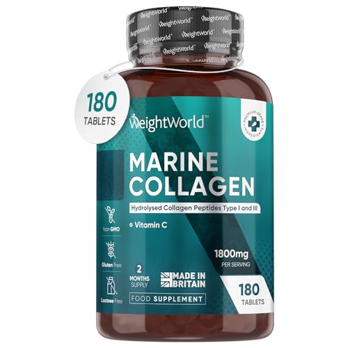 Hydrolysed Marine Collagen Tablets 1800mg - Collagen Supplements for Skin, Hair, and Slumber- for Men & Women WeightWorldUS supplements