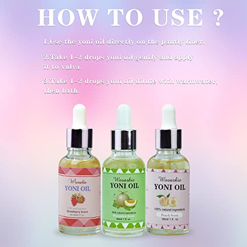 Yoni Oil for Women Set Of 3, 100% Natural Feminine Oil Intimate Deodorant for Women, Eliminates Odor WovarkieAu supplements