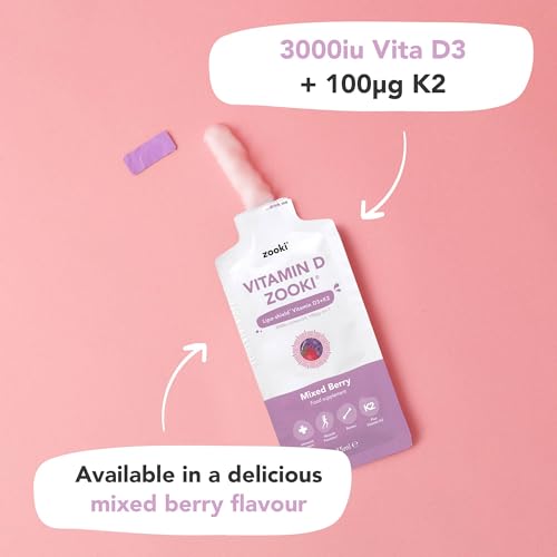 Zooki 3000iu Liposomal Vitamin D3 + K2 Liquid Sachets | 4X Higher Absorption Clinically Proven yourzookiUS supplements