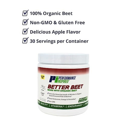 PERFORMANCE INSPIRED Nutrition Better Beet Powder - 100% Organic Beet – Boost Nitric PERFORMANCE INSPIREDUS supplements