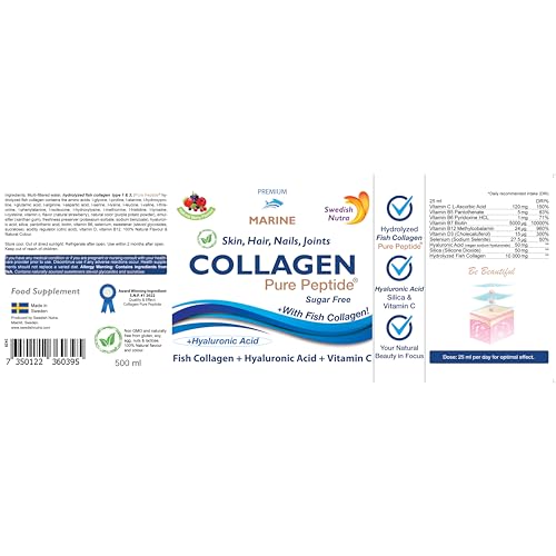 Swedish Nutra Liquid Marine Collagen - Sugar Free Berry Flavour | Minimize Fine Lines, Wrinkles & Improve Skin Elasticity Swedish NutraAu supplements