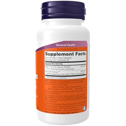 NOW Supplements, Beta-Glucans with ImmunEnhancer with Larch Arabinogalactan NOWUS supplements