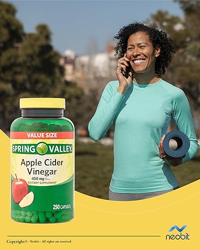 Spring Valley Apple Cider Vinegar 450mg, Value Size 250 Capsules, Dietary Supplement NeobitUS supplements