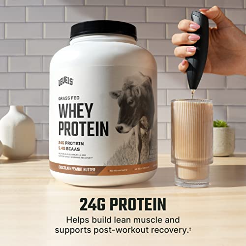 Levels Grass Fed 100% Whey Protein, No GMOs, Chocolate Peanut Butter, 5LB Levels NutritionUS supplements