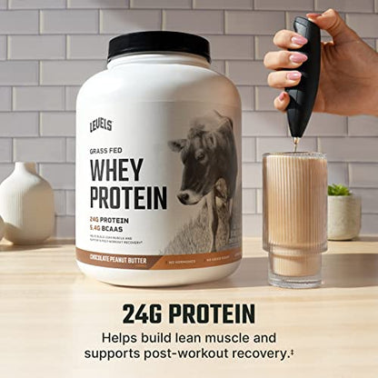 Levels Grass Fed 100% Whey Protein, No GMOs, Chocolate Peanut Butter, 5LB Levels NutritionUS supplements