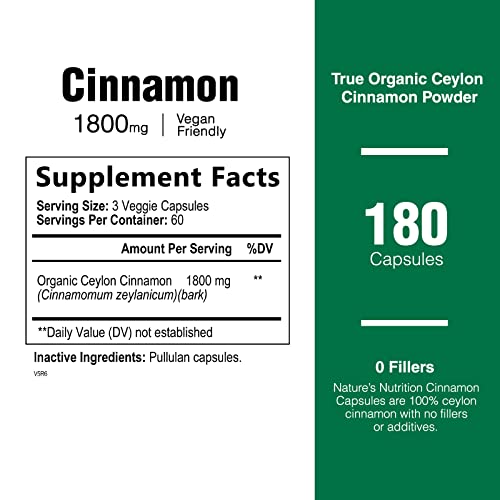 Pure Ceylon Cinnamon Capsules - Certified Organic Cinnamon Pills, Non-GMO, Dairy & Gluten Health Nutrition NaturalsAu supplements