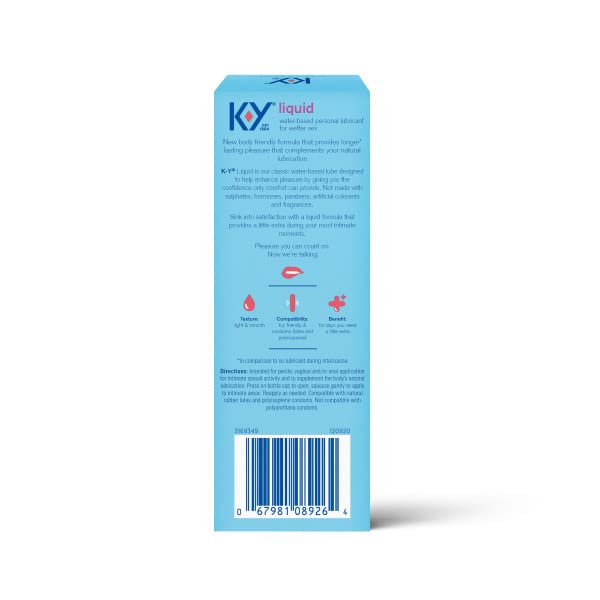 K-Y Liquid Personal Lubricant, Natural Feeling Water Based Lube For Women, Men & Couples K-YUS supplements