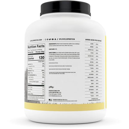 Levels Grass Fed 100% Whey Protein, No Hormones, Vanilla Bean, 5LB Levels NutritionUS supplements