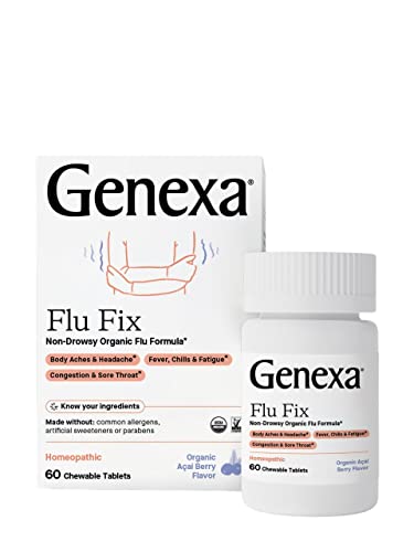 Genexa Flu Fix - 60 Tablets - Multi-Symptom Flu Remedy - Organic, Gluten Free & Non-GMO - Homeopathic GenexaAu supplements