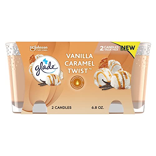 Glade Candle Jar, Air Freshener, Vanilla Caramel Twist, 3.4 oz, 2 Count GladeAu supplements