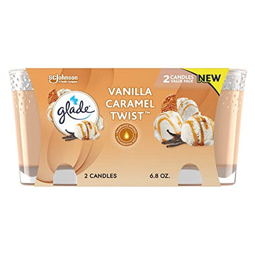 Glade Candle Jar, Air Freshener, Vanilla Caramel Twist, 3.4 oz, 2 Count GladeAu supplements