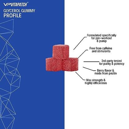 VitaPatch Premium Grade Glycerol Gummies Stim Free Pre Workout - Intense Pump VitaPatchUS supplements