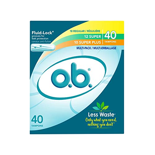 o.b. Tampons Multipack | Non-Applicator Tampon, Unscented | Regular/Super/Super Plus Tampons, 40ct o.b.Au supplements