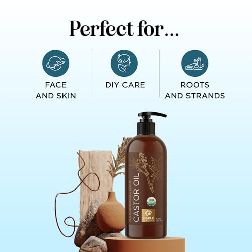 Hexane Free Organic Castor Oil - USDA Organic Castor Oil for Body Detox Hair Growth & Skin Care Maple HolisticsAu supplements